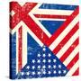 Uk And American Grunge Flag-TINTIN75-Stretched Canvas