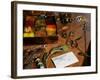 Uk, Antique Fly-Tying Equipment with a Traditionally Tied Salmon Fly in Vice on a Fly-Tiers Bench-John Warburton-lee-Framed Photographic Print