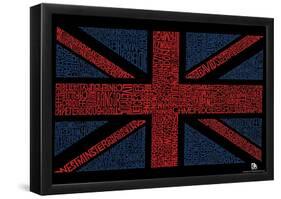 UK Cities Union Jack (Black) Text Poster-null-Framed Poster