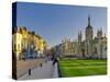 UK, England, Cambridge, King's Parade and King's College on Right-Alan Copson-Stretched Canvas