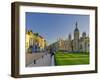 UK, England, Cambridge, King's Parade and King's College on Right-Alan Copson-Framed Photographic Print