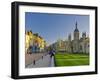 UK, England, Cambridge, King's Parade and King's College on Right-Alan Copson-Framed Photographic Print