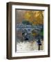 UK, England, Cambridge, the Backs, Clare and King's College Bridges over River Cam in Autumn-Alan Copson-Framed Photographic Print