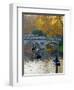 UK, England, Cambridge, the Backs, Clare and King's College Bridges over River Cam in Autumn-Alan Copson-Framed Photographic Print