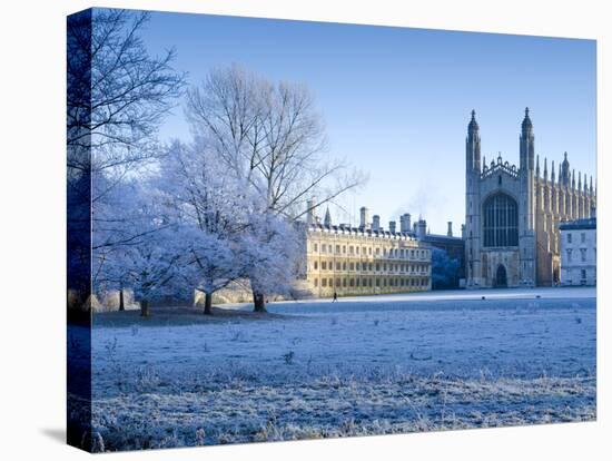 UK, England, Cambridgeshire, Cambridge, the Backs, King's College Chapel in Winter-Alan Copson-Stretched Canvas