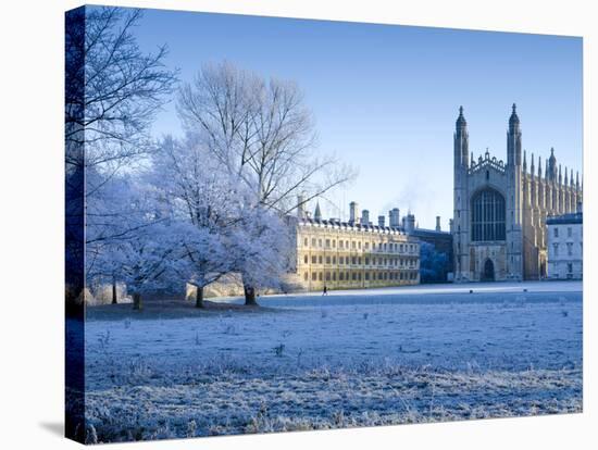 UK, England, Cambridgeshire, Cambridge, the Backs, King's College Chapel in Winter-Alan Copson-Stretched Canvas