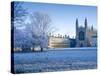 UK, England, Cambridgeshire, Cambridge, the Backs, King's College Chapel in Winter-Alan Copson-Stretched Canvas