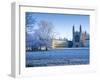 UK, England, Cambridgeshire, Cambridge, the Backs, King's College Chapel in Winter-Alan Copson-Framed Photographic Print