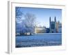 UK, England, Cambridgeshire, Cambridge, the Backs, King's College Chapel in Winter-Alan Copson-Framed Photographic Print