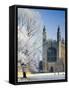 UK, England, Cambridgeshire, Cambridge, the Backs, King's College Chapel in Winter-Alan Copson-Framed Stretched Canvas