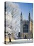 UK, England, Cambridgeshire, Cambridge, the Backs, King's College Chapel in Winter-Alan Copson-Stretched Canvas