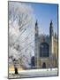 UK, England, Cambridgeshire, Cambridge, the Backs, King's College Chapel in Winter-Alan Copson-Mounted Photographic Print