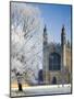 UK, England, Cambridgeshire, Cambridge, the Backs, King's College Chapel in Winter-Alan Copson-Mounted Premium Photographic Print