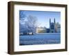 UK, England, Cambridgeshire, Cambridge, the Backs, King's College Chapel in Winter-Alan Copson-Framed Photographic Print