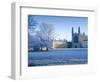 UK, England, Cambridgeshire, Cambridge, the Backs, King's College Chapel in Winter-Alan Copson-Framed Photographic Print