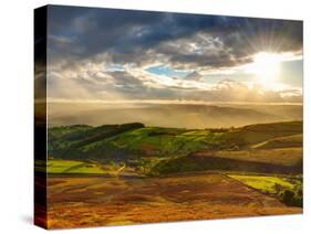 UK, England, Derbyshire, Peak District National Park, Hope Valley from Stanage Edge-Alan Copson-Stretched Canvas