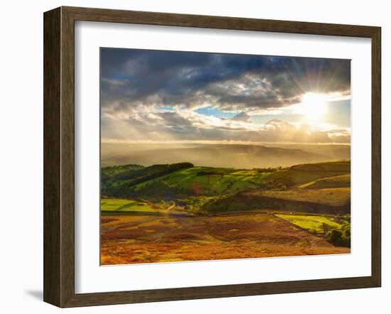 UK, England, Derbyshire, Peak District National Park, Hope Valley from Stanage Edge-Alan Copson-Framed Photographic Print