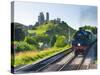 UK, England, Dorset, Corfe Castle and Station on the Swanage Railway-Alan Copson-Stretched Canvas