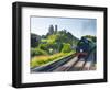 UK, England, Dorset, Corfe Castle and Station on the Swanage Railway-Alan Copson-Framed Photographic Print