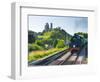 UK, England, Dorset, Corfe Castle and Station on the Swanage Railway-Alan Copson-Framed Photographic Print