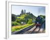 UK, England, Dorset, Corfe Castle and Station on the Swanage Railway-Alan Copson-Framed Photographic Print