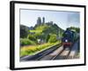 UK, England, Dorset, Corfe Castle and Station on the Swanage Railway-Alan Copson-Framed Photographic Print