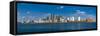 Uk, England, London, Canary Wharf and River Thames-Alan Copson-Framed Stretched Canvas