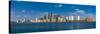 Uk, England, London, Canary Wharf and River Thames-Alan Copson-Stretched Canvas