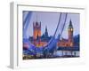 UK, England, London, London Eye, Houses of Parliament and Big Ben-Alan Copson-Framed Photographic Print