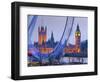 UK, England, London, London Eye, Houses of Parliament and Big Ben-Alan Copson-Framed Photographic Print