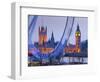 UK, England, London, London Eye, Houses of Parliament and Big Ben-Alan Copson-Framed Photographic Print