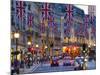 UK, England, London, Regent Street, Taxis and Union Jack Flags-Alan Copson-Mounted Photographic Print