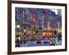 UK, England, London, Regent Street, Taxis and Union Jack Flags-Alan Copson-Framed Photographic Print