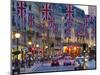 UK, England, London, Regent Street, Taxis and Union Jack Flags-Alan Copson-Mounted Photographic Print