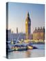 UK, England, London, River Thames and Big Ben-Alan Copson-Stretched Canvas