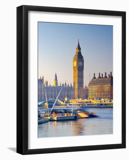 UK, England, London, River Thames and Big Ben-Alan Copson-Framed Photographic Print