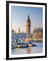 UK, England, London, River Thames and Big Ben-Alan Copson-Framed Photographic Print