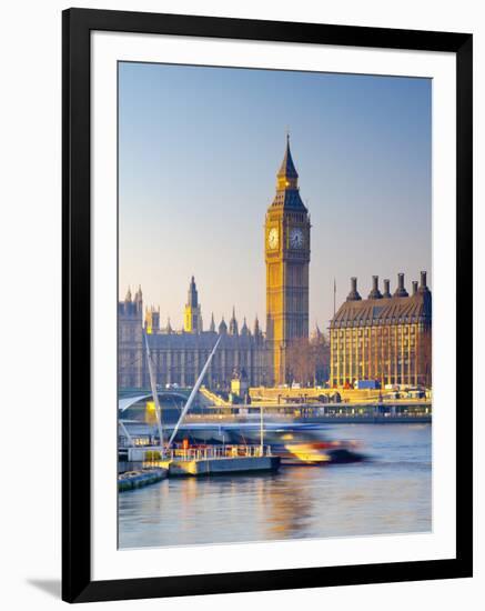 UK, England, London, River Thames and Big Ben-Alan Copson-Framed Photographic Print