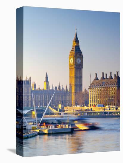 UK, England, London, River Thames and Big Ben-Alan Copson-Stretched Canvas