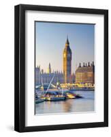 UK, England, London, River Thames and Big Ben-Alan Copson-Framed Photographic Print