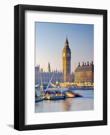 UK, England, London, River Thames and Big Ben-Alan Copson-Framed Photographic Print