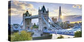 UK, England, London, River Thames, Tower Bridge and the Shard, by Architect Renzo Piano-Alan Copson-Stretched Canvas