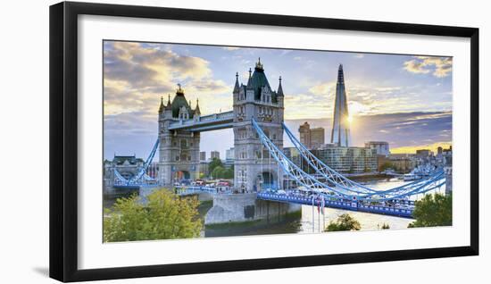 UK, England, London, River Thames, Tower Bridge and the Shard, by Architect Renzo Piano-Alan Copson-Framed Photographic Print