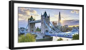 UK, England, London, River Thames, Tower Bridge and the Shard, by Architect Renzo Piano-Alan Copson-Framed Photographic Print