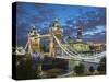 UK, England, London, River Thames, Tower Bridge and the Shard, by Architect Renzo Piano-Alan Copson-Stretched Canvas