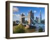 UK, England, London, River Thames, Tower Bridge and the Shard, by Architect Renzo Piano-Alan Copson-Framed Photographic Print