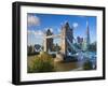 UK, England, London, River Thames, Tower Bridge and the Shard, by Architect Renzo Piano-Alan Copson-Framed Photographic Print