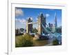 UK, England, London, River Thames, Tower Bridge and the Shard, by Architect Renzo Piano-Alan Copson-Framed Photographic Print