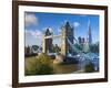 UK, England, London, River Thames, Tower Bridge and the Shard, by Architect Renzo Piano-Alan Copson-Framed Photographic Print