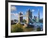 UK, England, London, River Thames, Tower Bridge and the Shard, by Architect Renzo Piano-Alan Copson-Framed Photographic Print